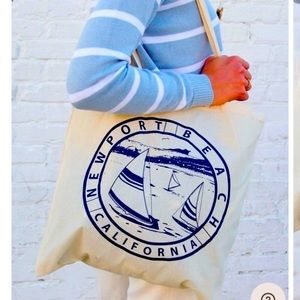 NWT Brandy💖Melville NEWPORT BEACH CALIFORNIA TOTE 100% COTTON